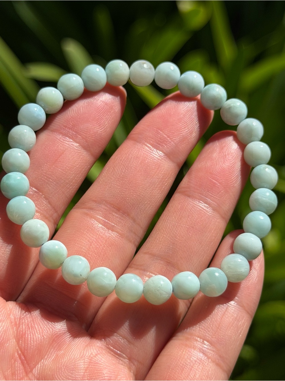 6.5mm Dainty Natrual Larimar Stretch Bracelet 2518 - Picture 2 of 8